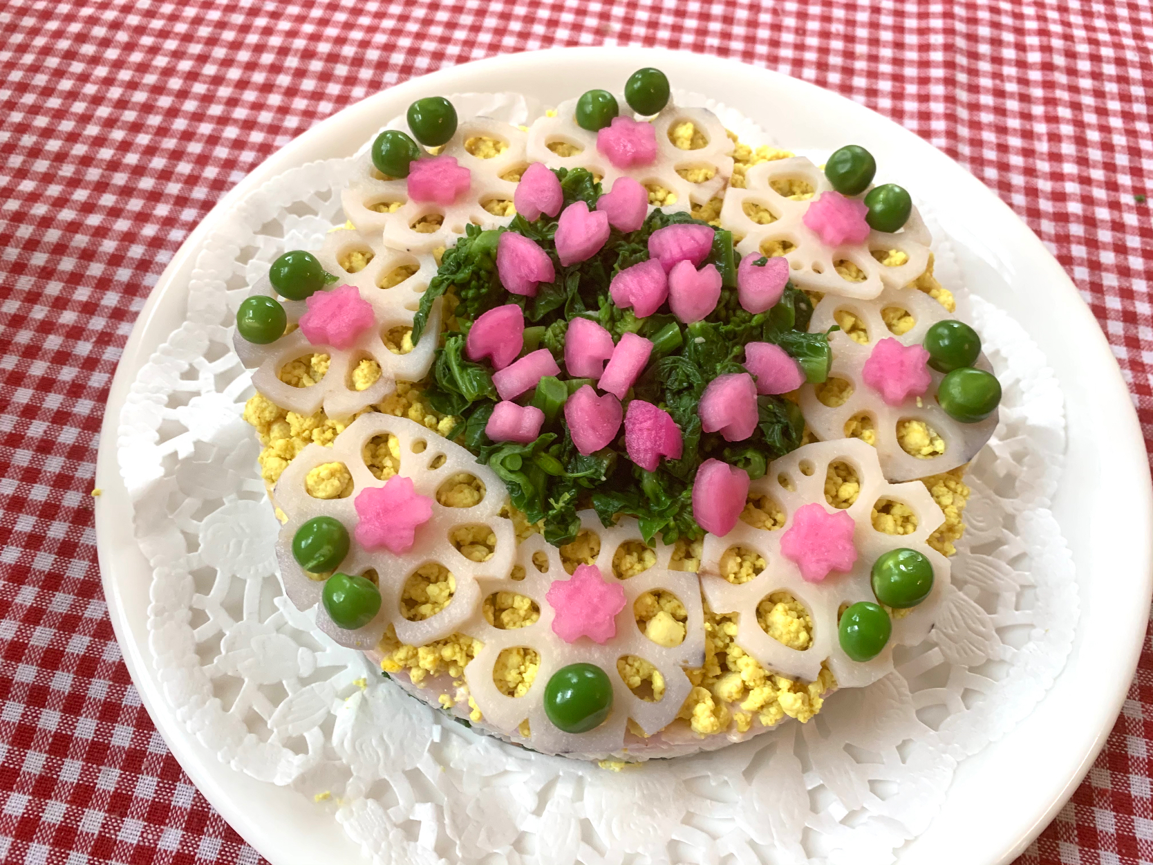 野菜のお花見寿司ケーキ🎵