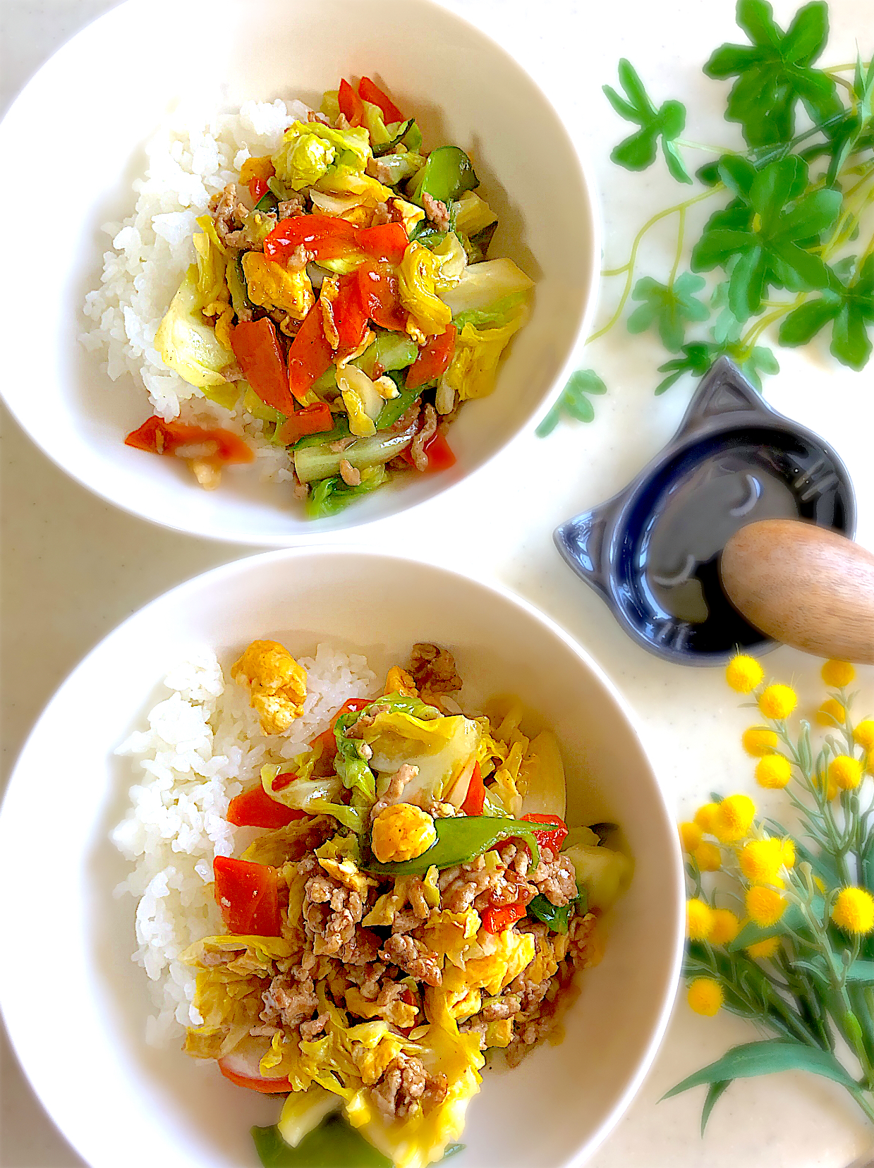 おかぁちゃんも春キャベツ丼ランチ😃