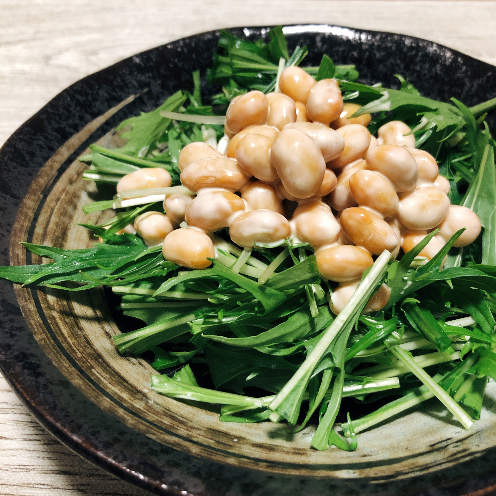 水菜と大豆のサラダ