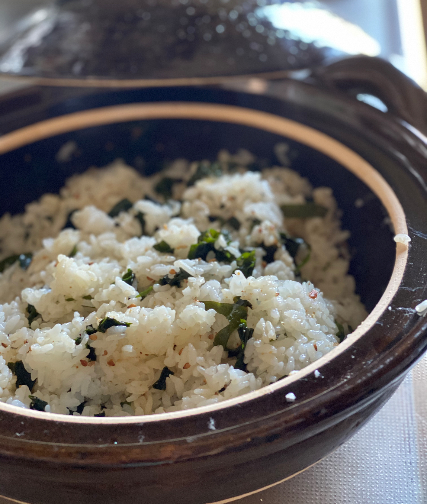 🌸🍱🌿#春爛漫 ①. 🥢生わかめの#土鍋ご飯