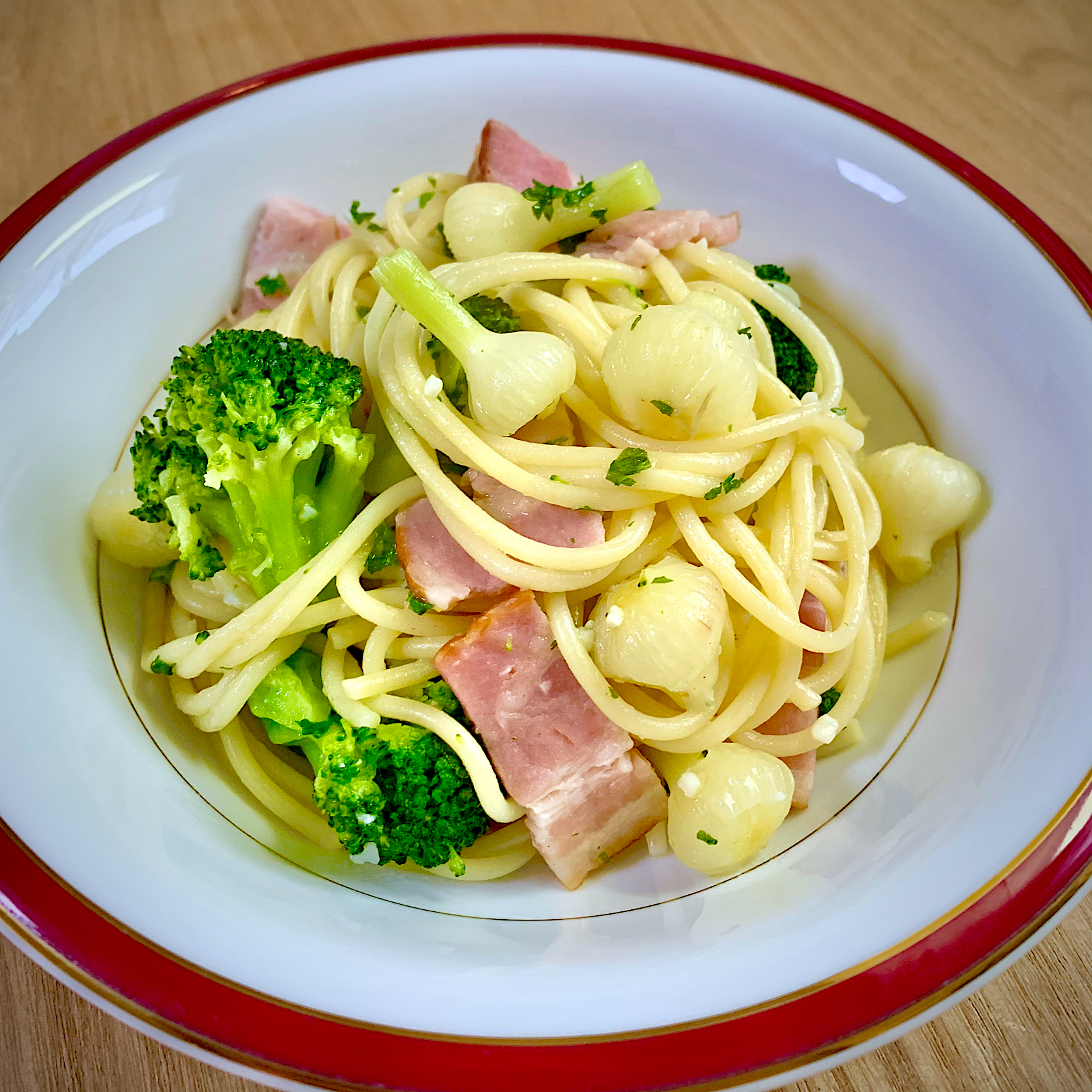 春野菜「のびる」のパスタ🍃