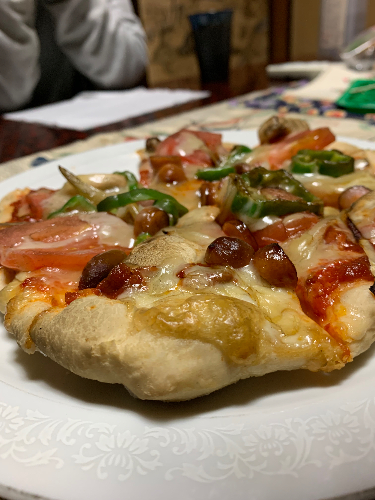 BBQのお裾分け🙏手作り窯で焼いたピザ🍕森町のお茶といただきます🍵