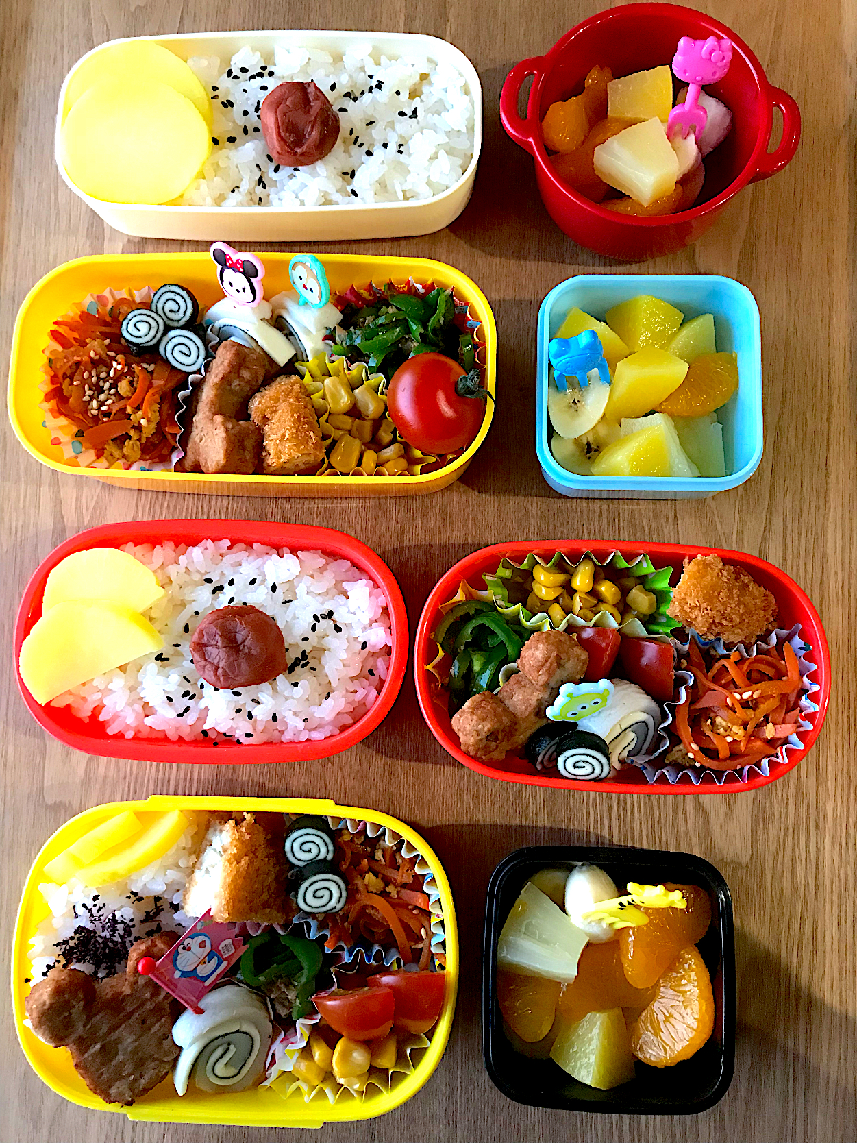 2歳児&小1男子&小4女子弁当