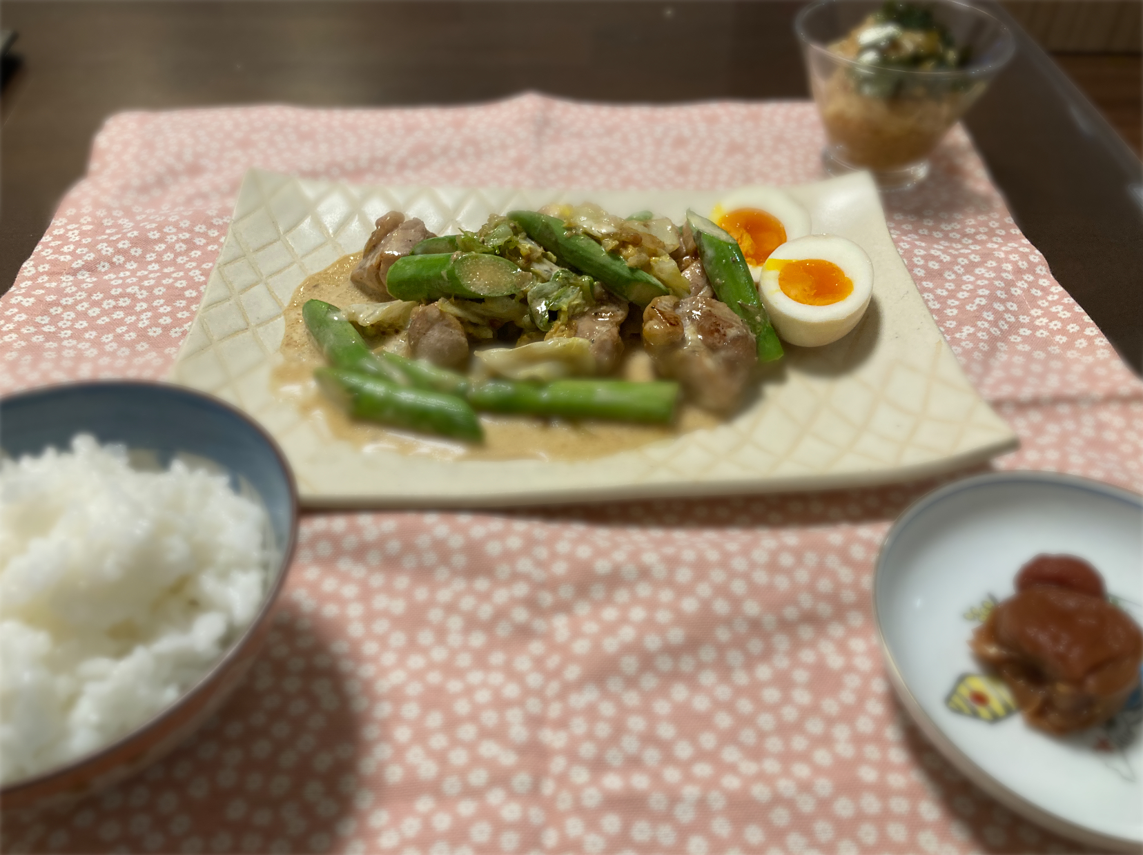 春野菜と鶏肉の味噌マヨ炒め