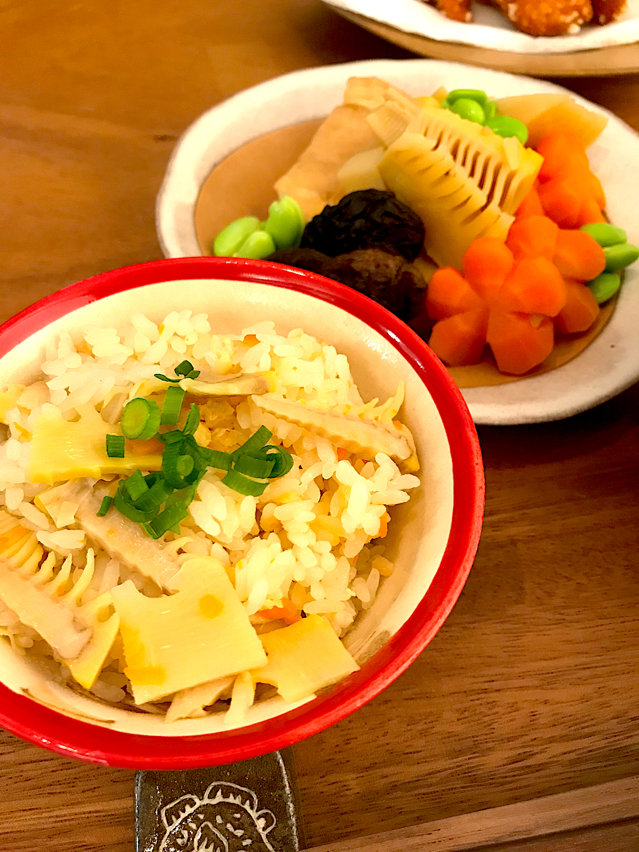 竹の子ご飯と竹の子の煮物で春ご飯