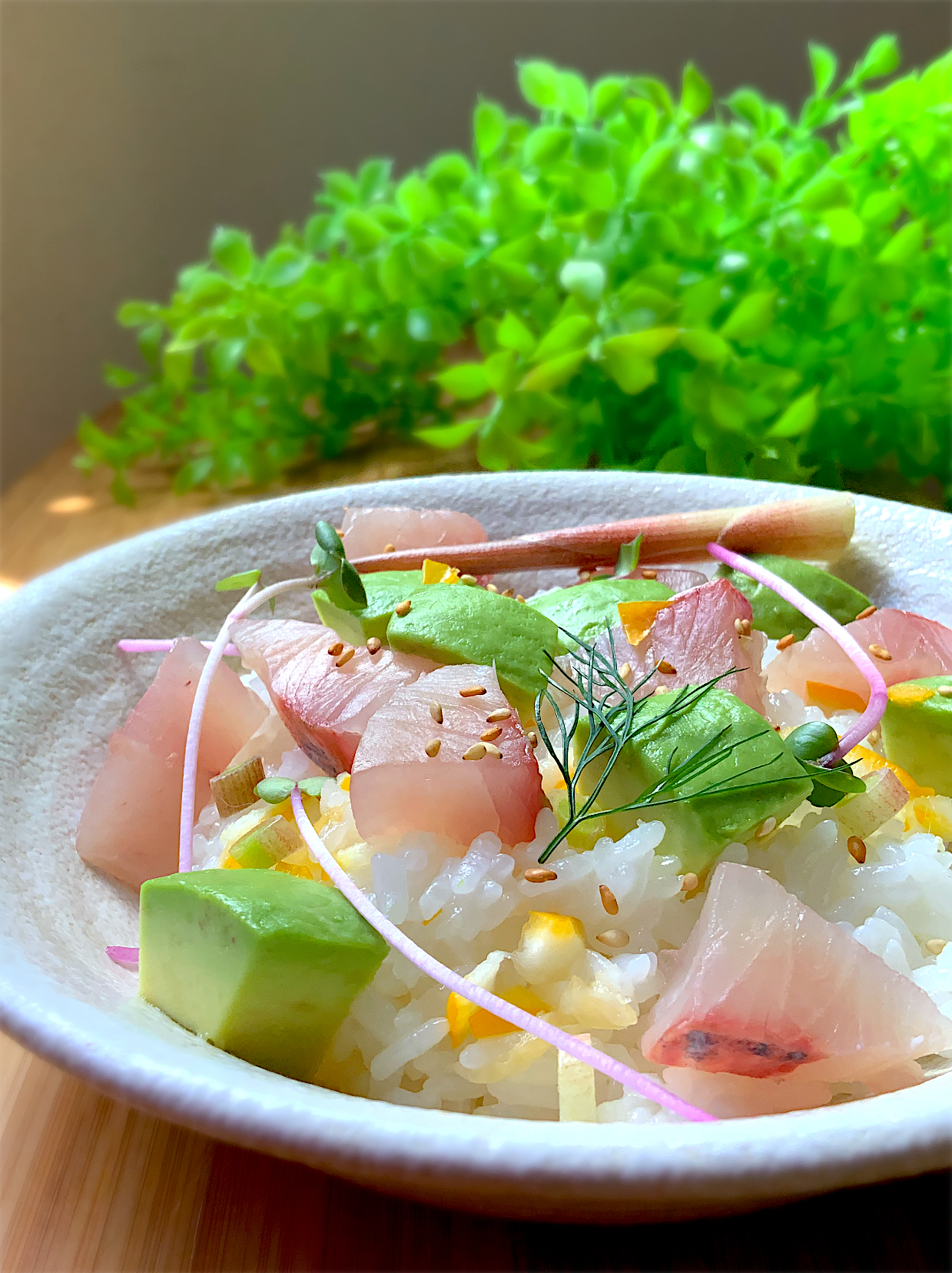 釣り魚🎣ヒラマサ とアボカドのちらし寿司