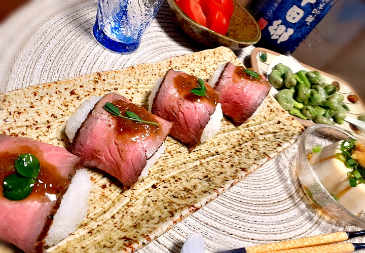 ローストビーフ寿司🍣
　（旦那作）