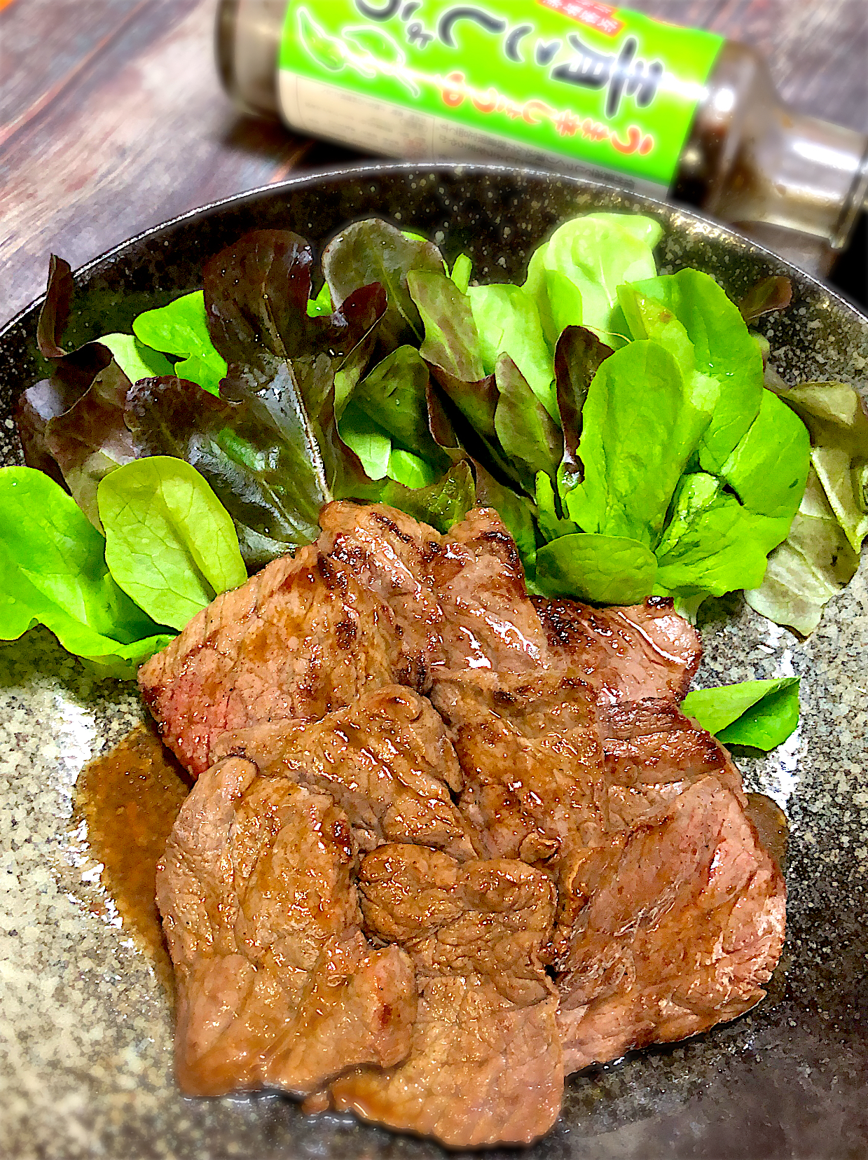 青唐醤油で二口ステーキ🥩