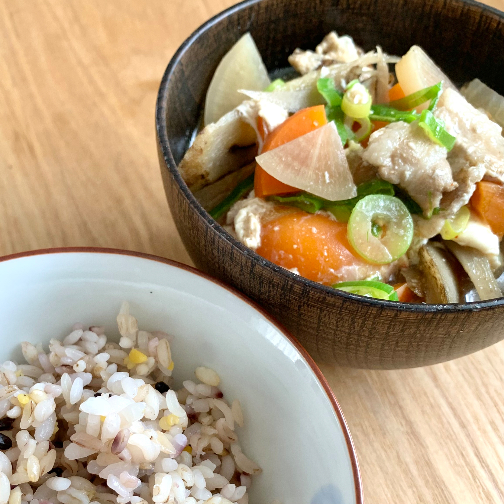 豚汁と雑穀ご飯🍃