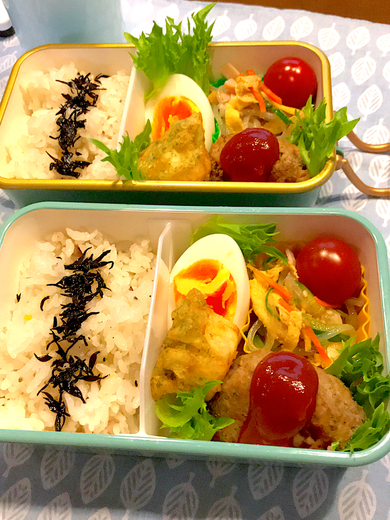 2021.5.17  ＊今日のお弁当＊チーズinハンバーグと春雨の中華サラダ＊