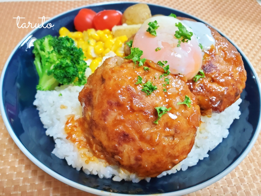 豆腐入りハンバーグで
ふわふわワンプレートご飯😋🍴💕