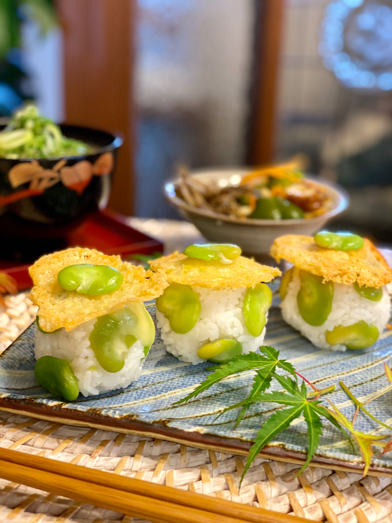 『チーズカリカリそら豆おにぎり』のお昼ごはん❤︎