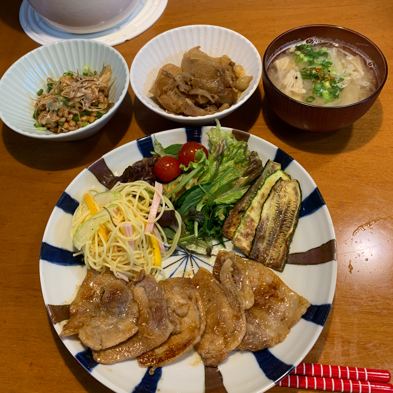 生姜焼きの夕飯　5/20