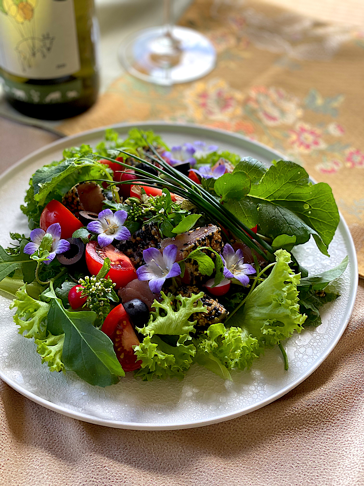 🌿🌅🌿Every day is a new beginning ②. 🍅🥗🐟マグロのたたきとトマトのサラダ