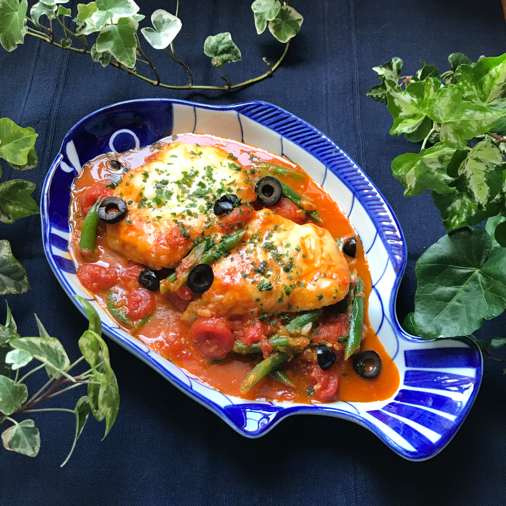 🐟濃厚フレッシュプチトマト でメカジキとさやいんげんのトマト煮🍅