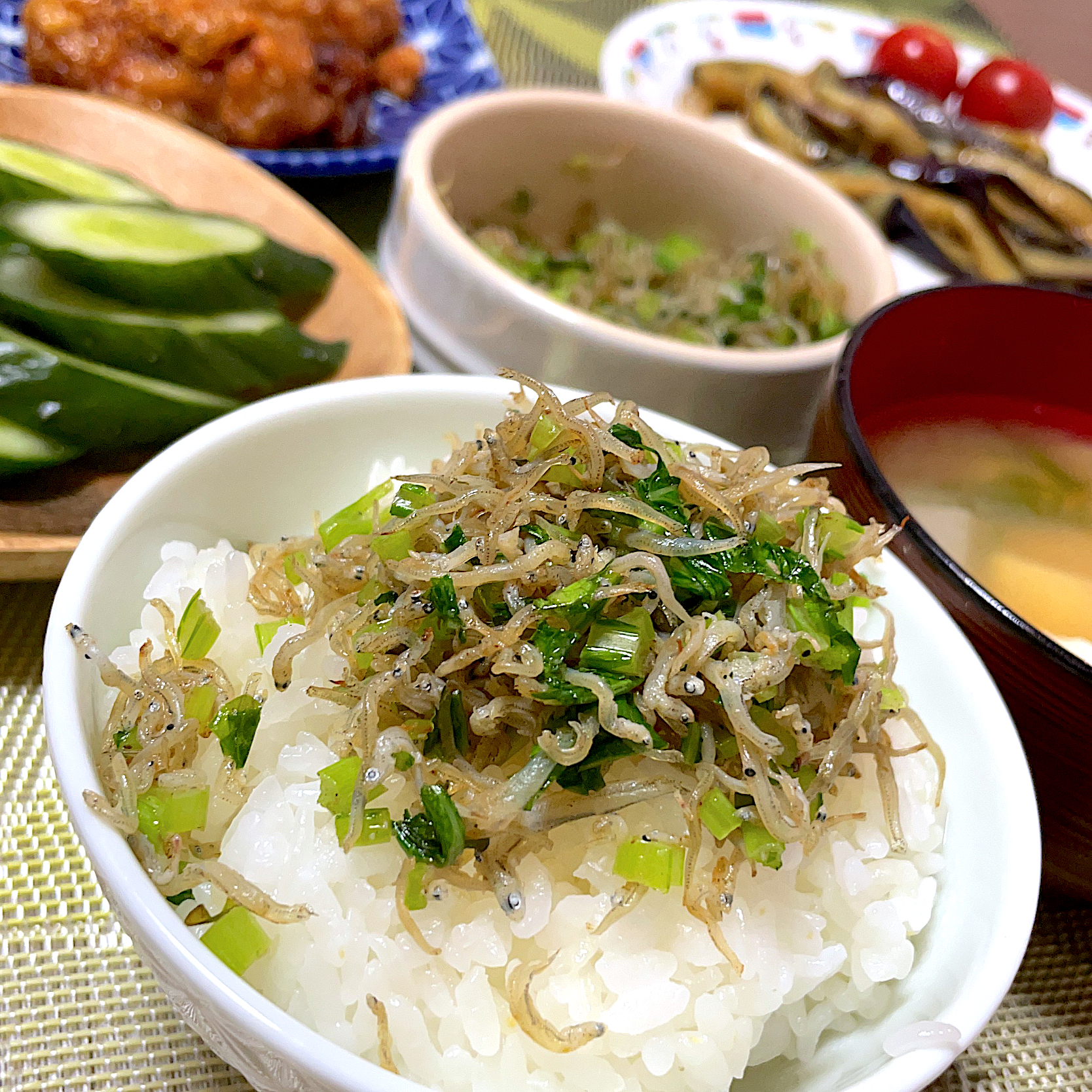 しらす魚とかぶの葉炒めご飯