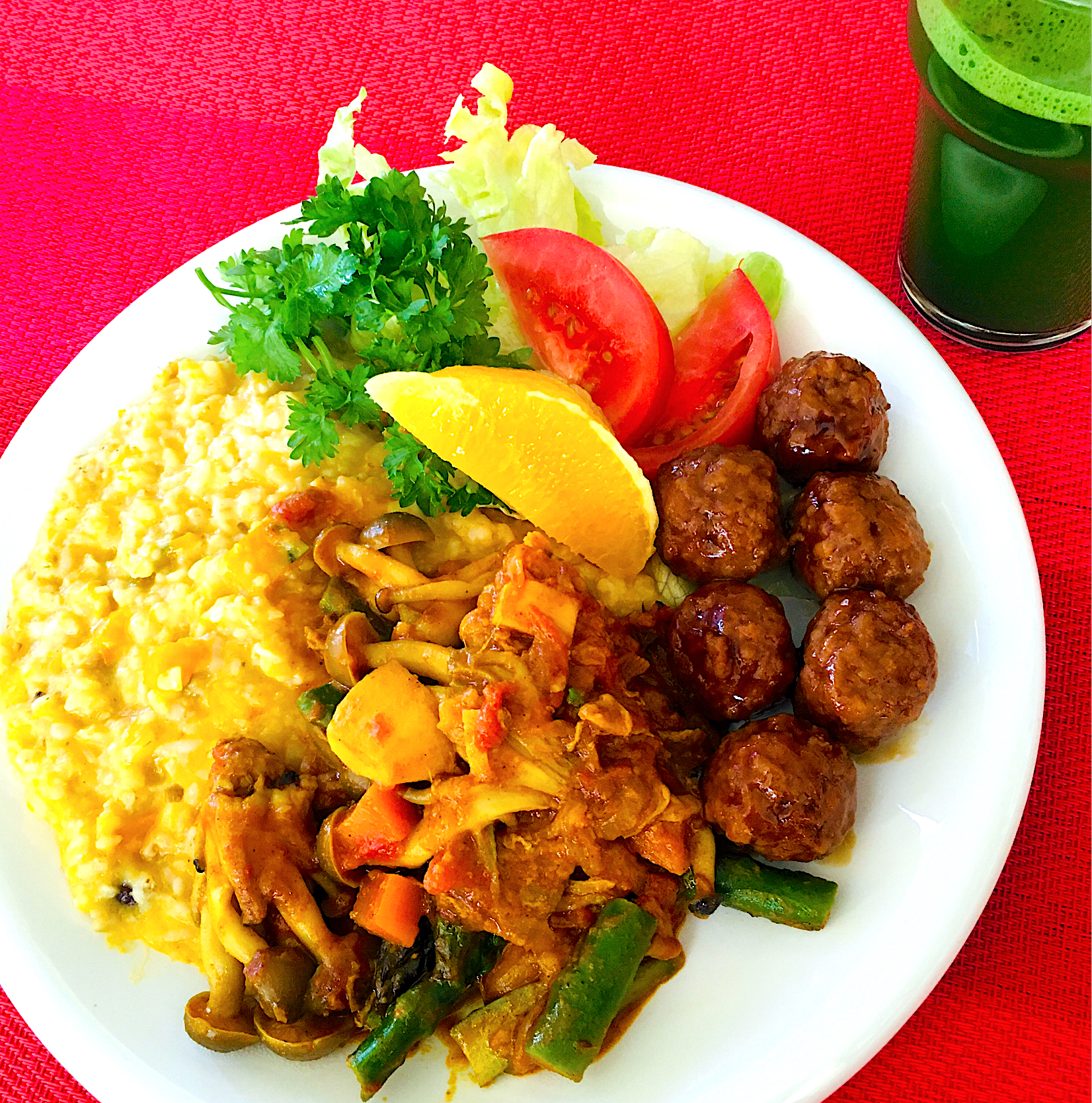 オートミール南瓜入りスパイスチキンカレー🍛たっぷり野菜入り^_^