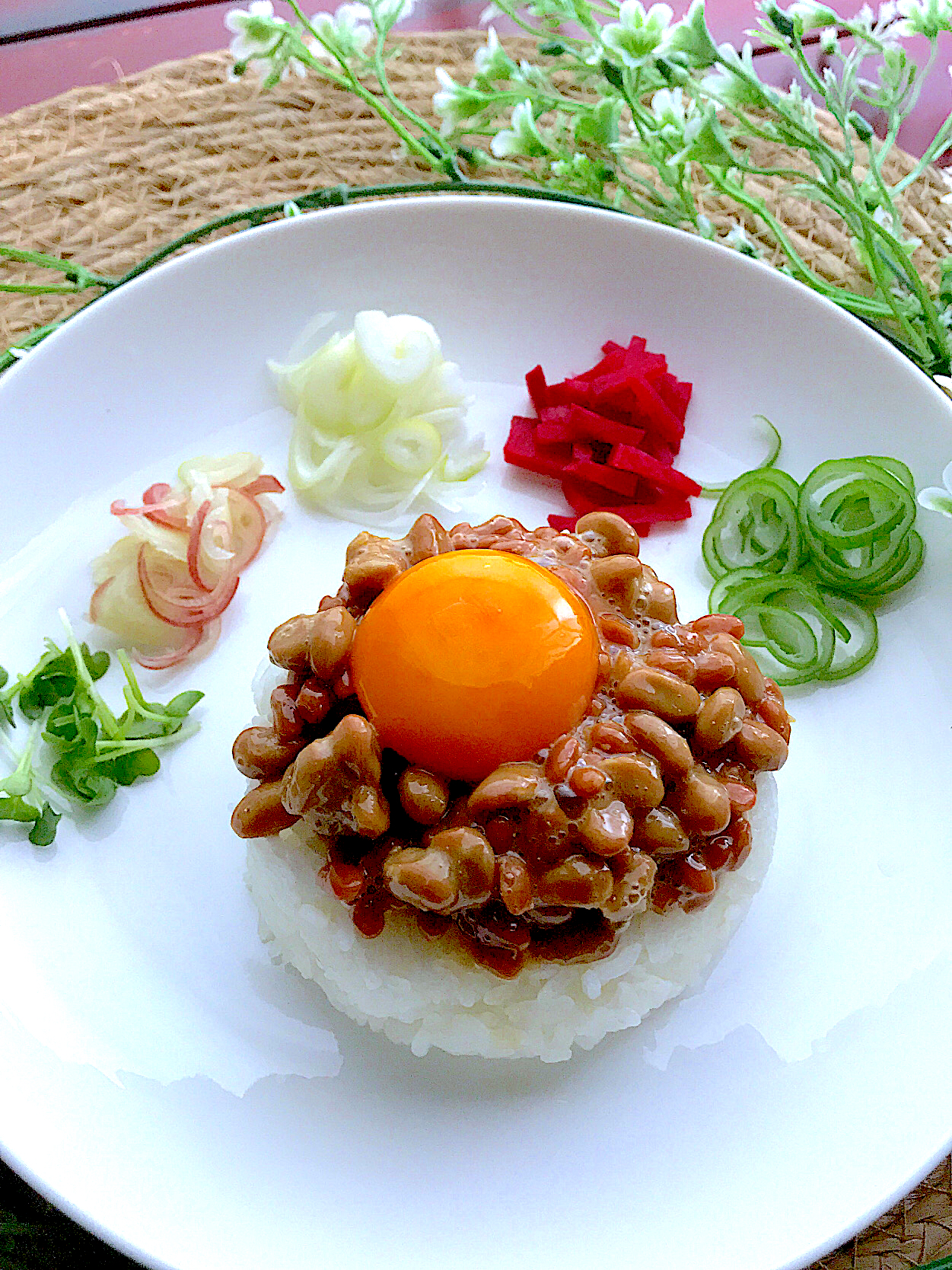 カフェスタイルっぽい、納豆ご飯💕