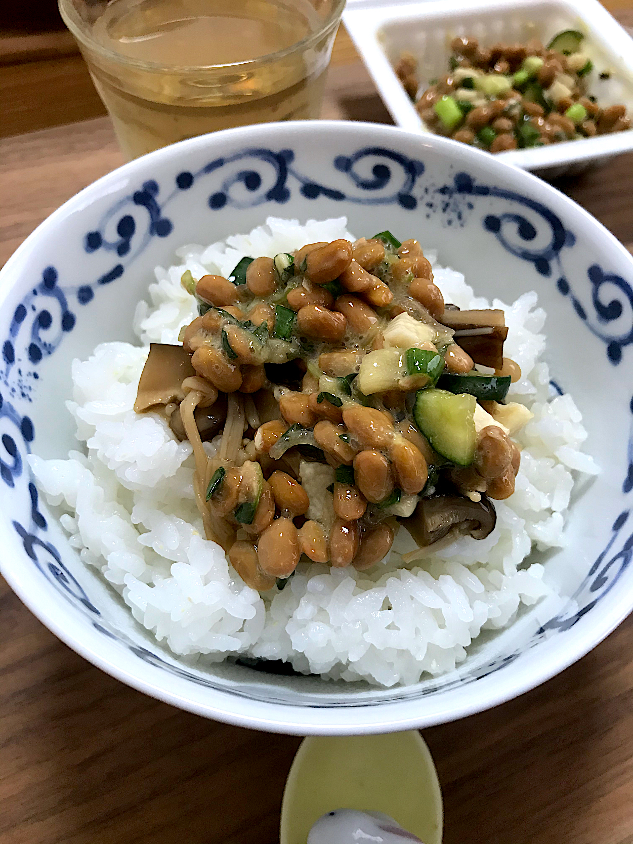 山芋きゅうり×納豆×自家製なめ茸 夏のごはんドロボー🍚