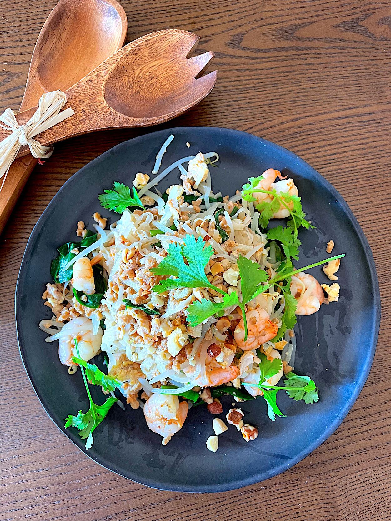 蒟蒻麺でパッタイ🇹🇭タイ　　　　大豆のお肉入り