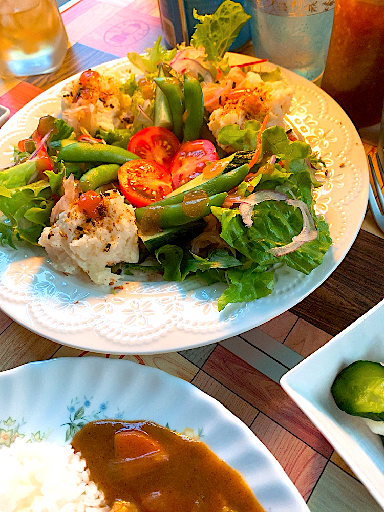 わが家野菜プラスの新鮮サラダ🥗