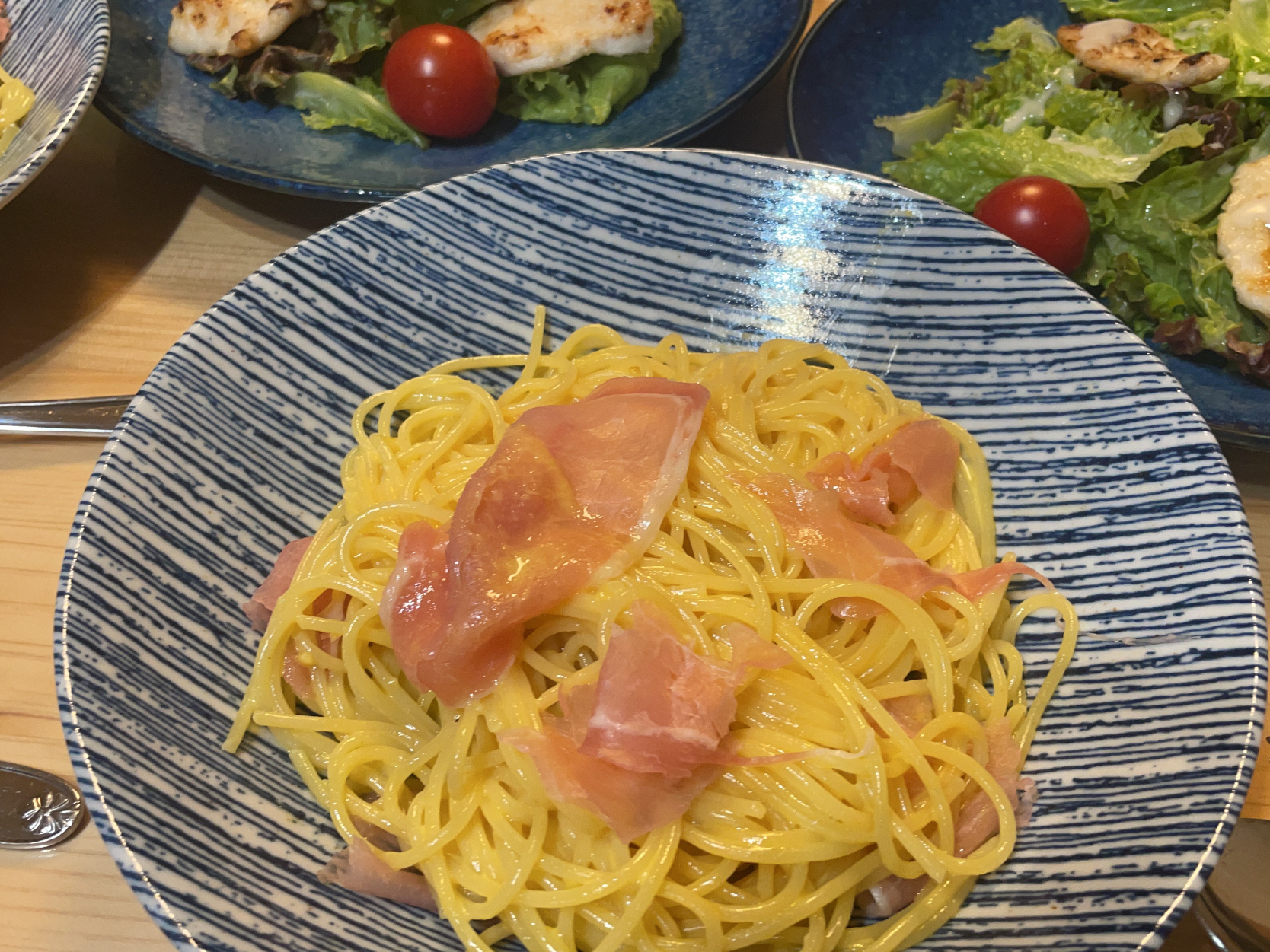 AXさんの料理 生ハムのカルボナーラ😋簡単にできるよ〜✨✨