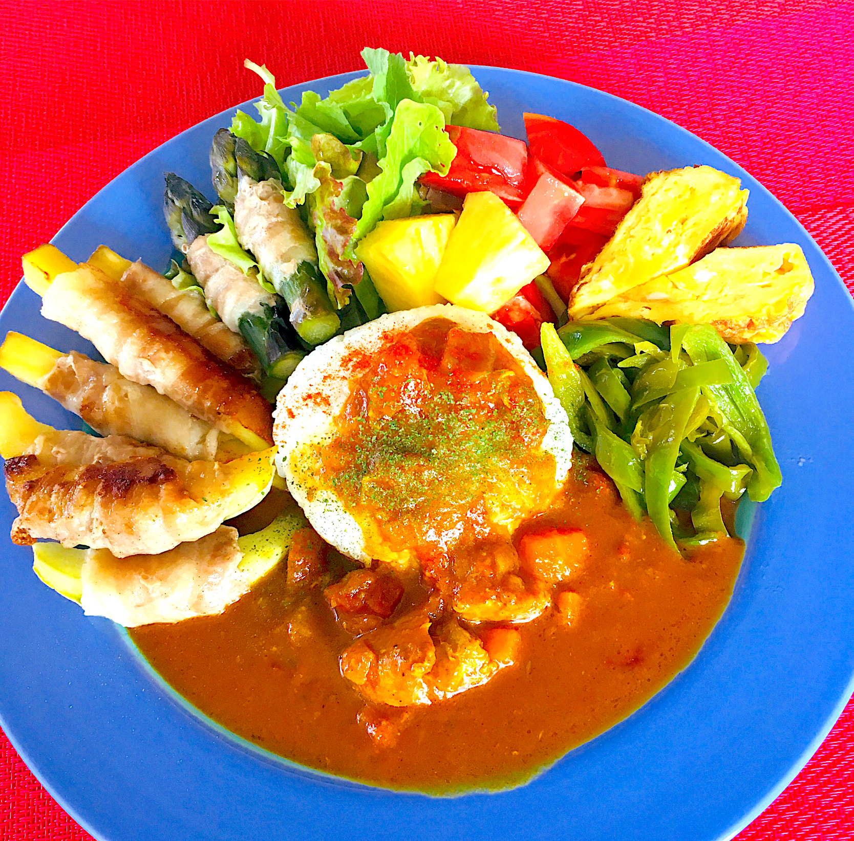 朝カレープレート🍛スパイスチキンカレー🤗