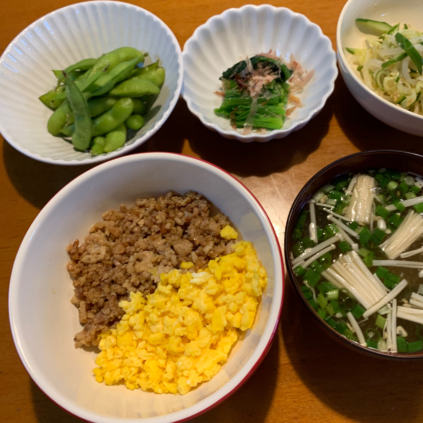 二色丼の夕飯　6/20