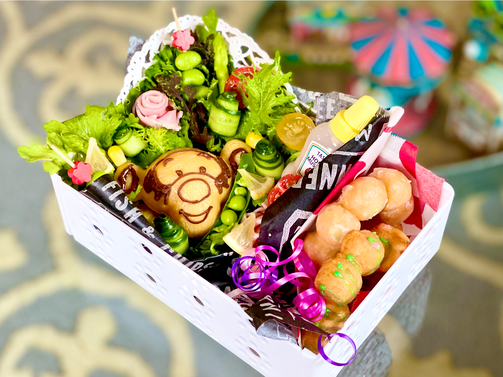 💐Gluten-free Salad Bouquet & Pon de Ring Donuts🍩