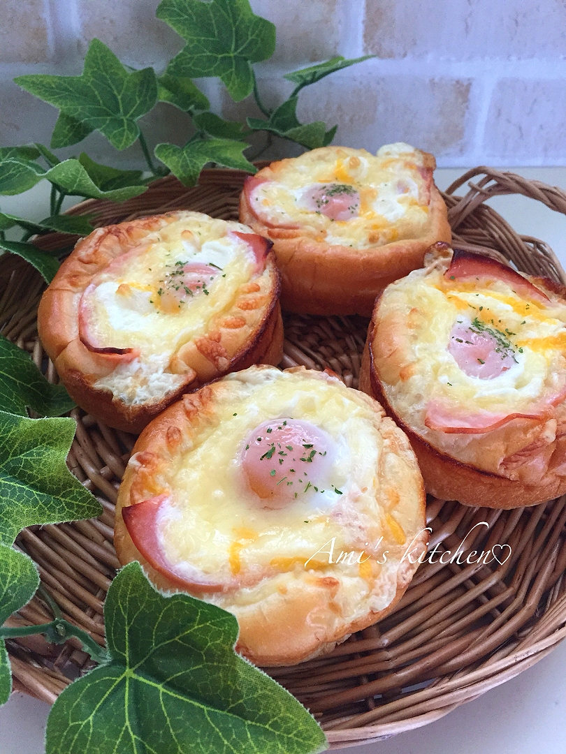 あみさんの料理 beruちゃんのベーコンエッグパン😋