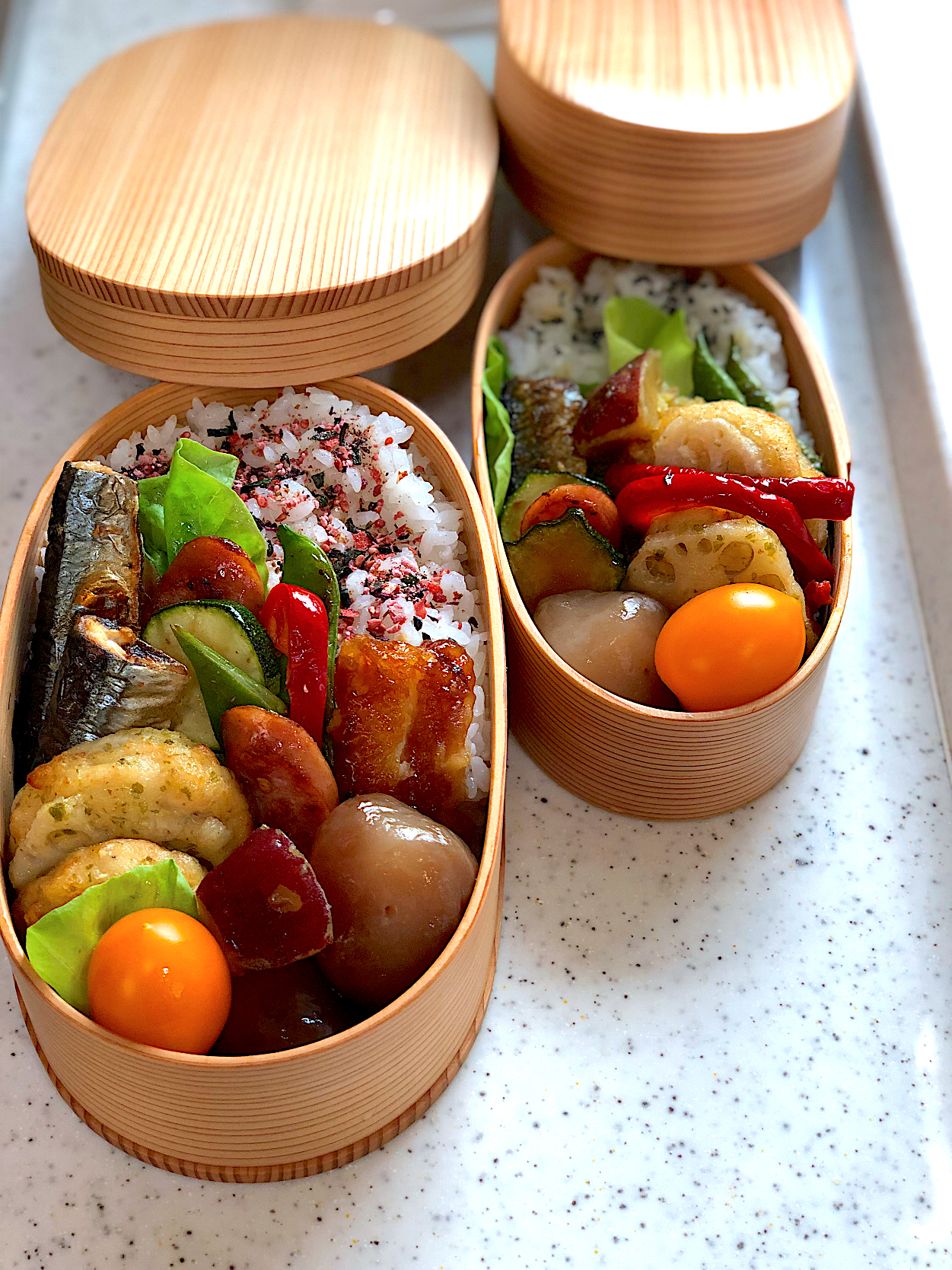 今日のお弁当♪🧡秋刀魚の塩焼き弁当