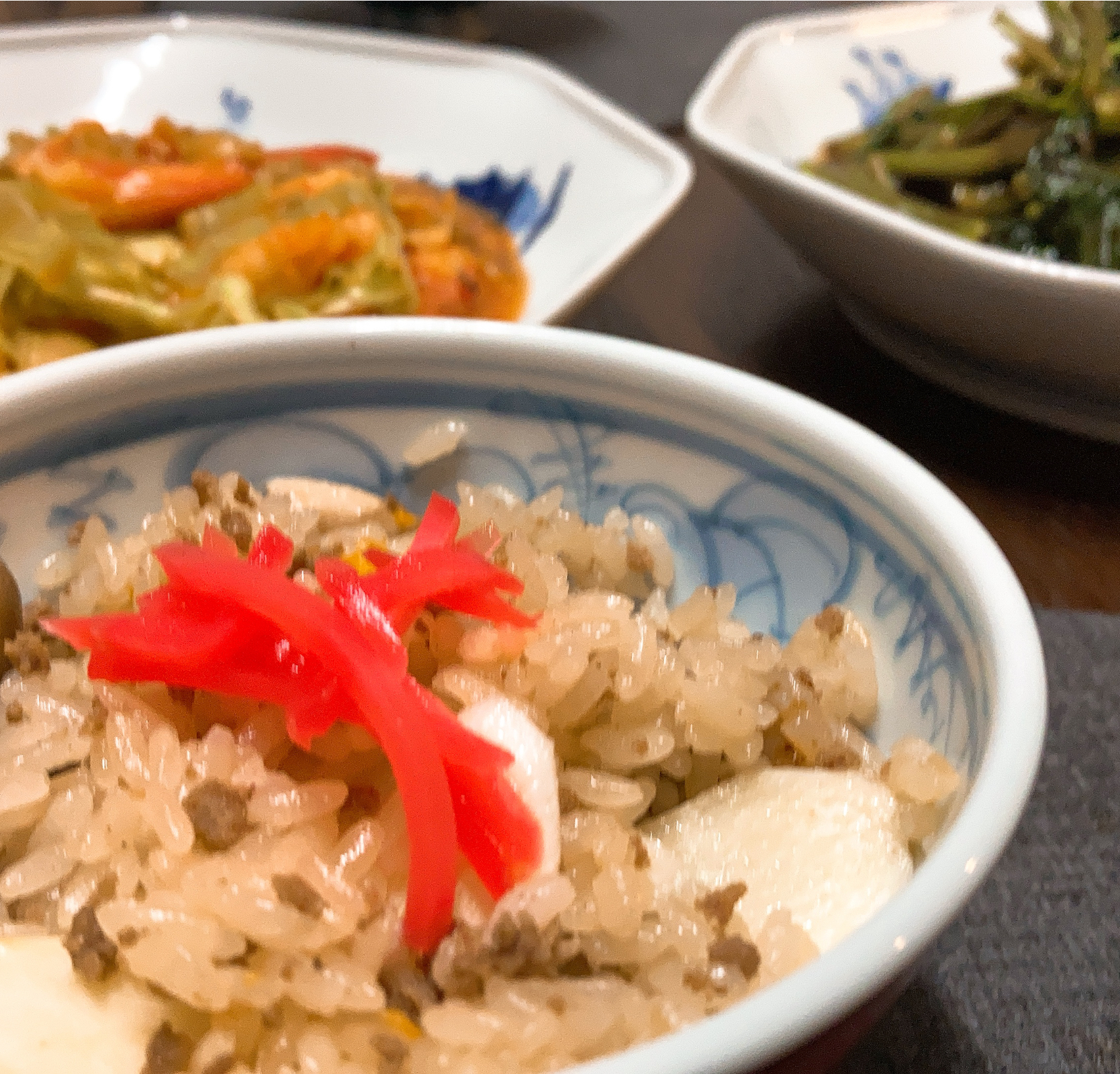 たっぷりマコモダケとキノコの中華風炊き込みご飯💗