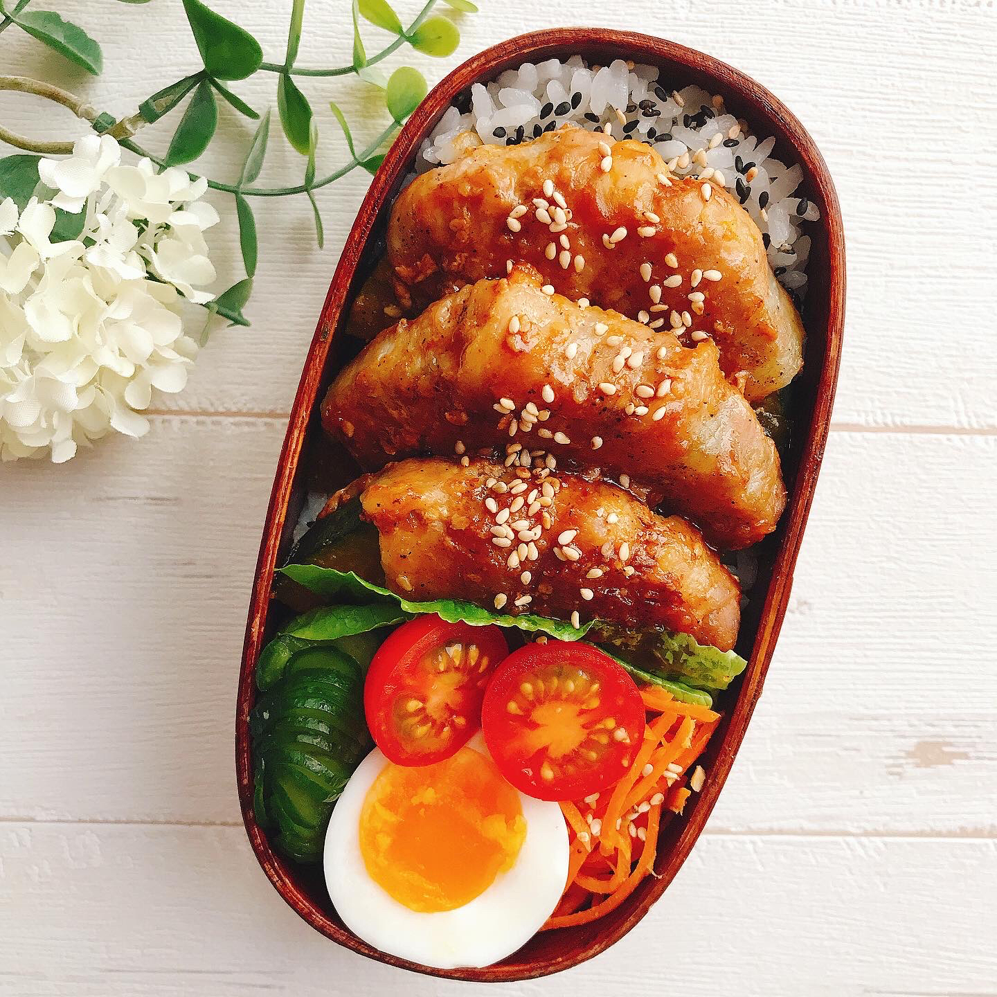 かぼちゃの肉巻き弁当🙌