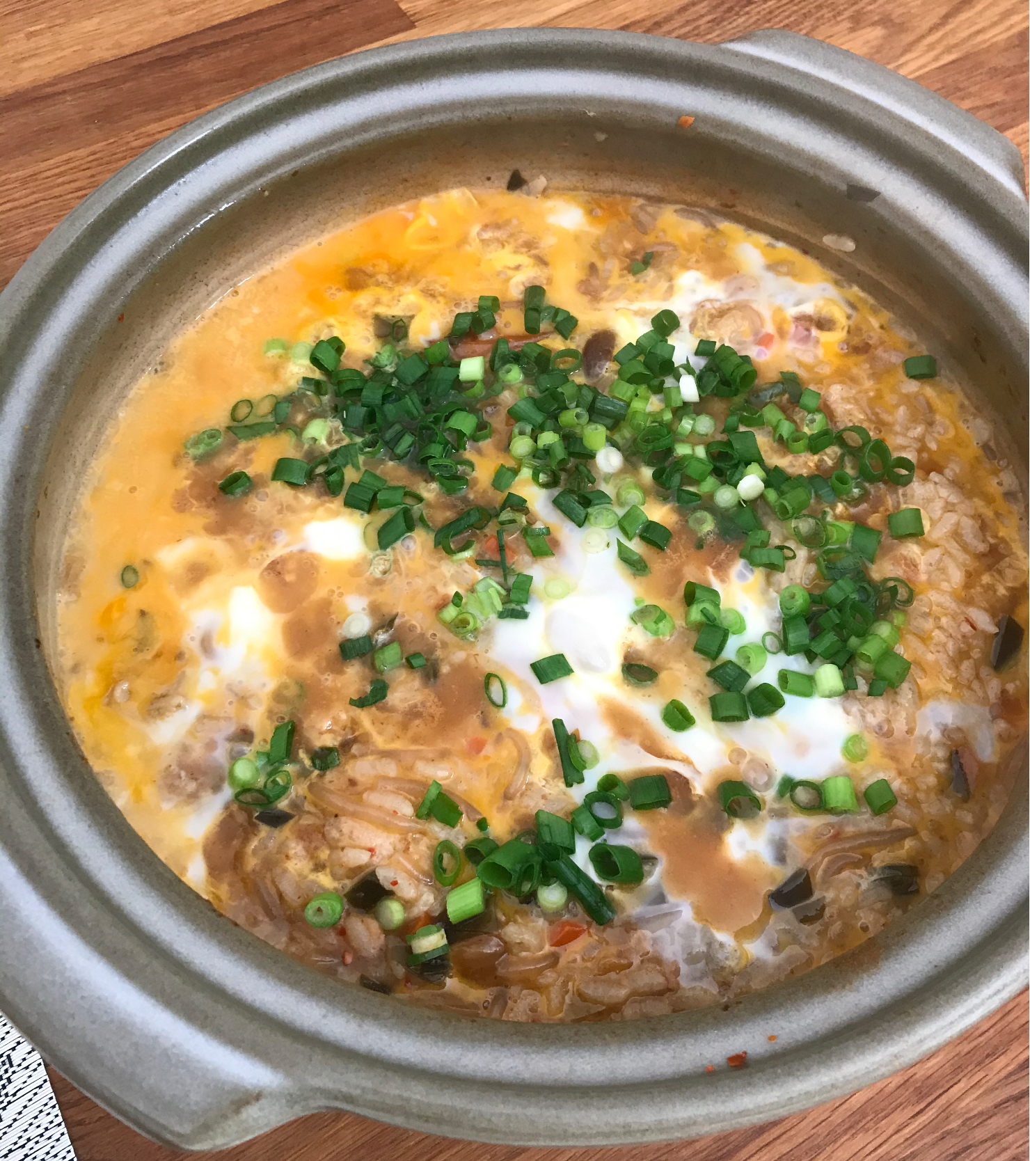 雑炊 鶏団子鍋×ニンニク味噌キムチ味