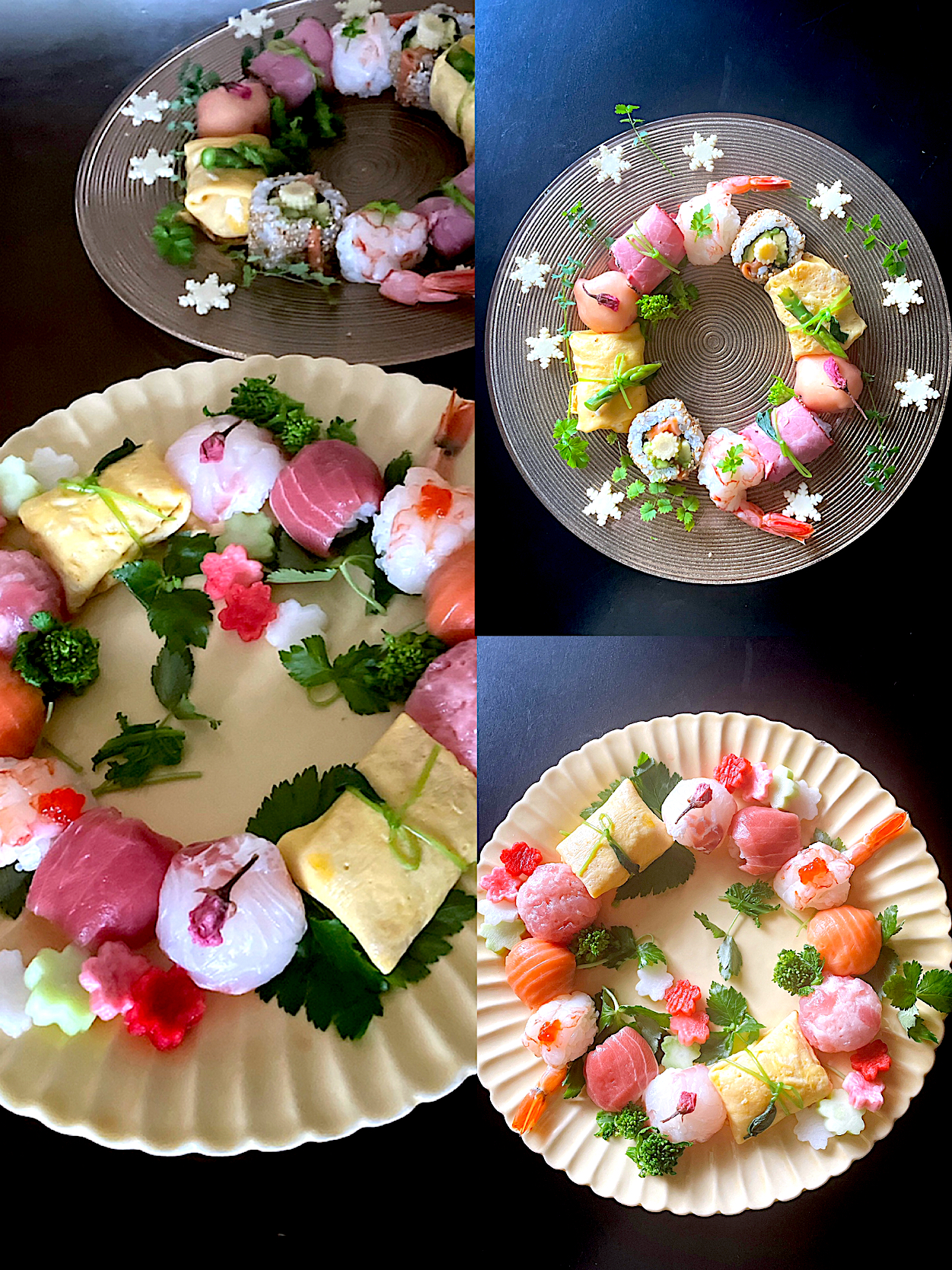 🎄クリスマスの手毬寿司〜いつもの和風と洋風も作ってみました

#手毬寿司#リース寿司