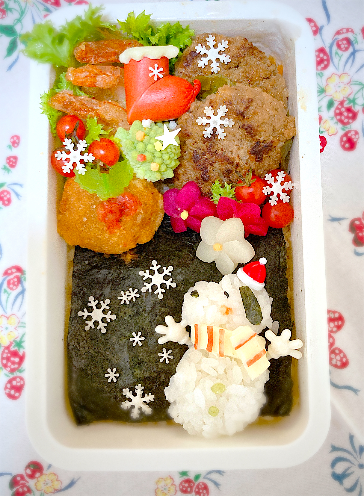 スヌーピー雪だるま弁当⛄️