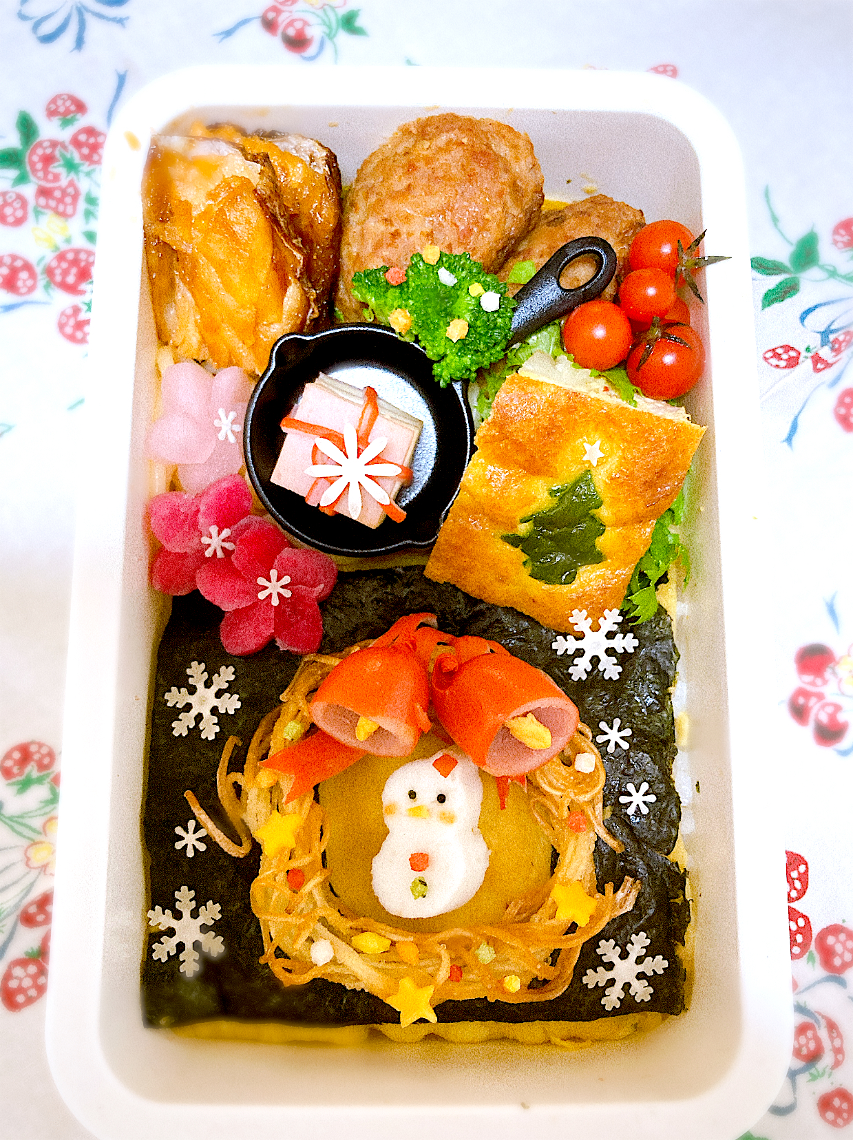 雪だるまリース弁当⛄️