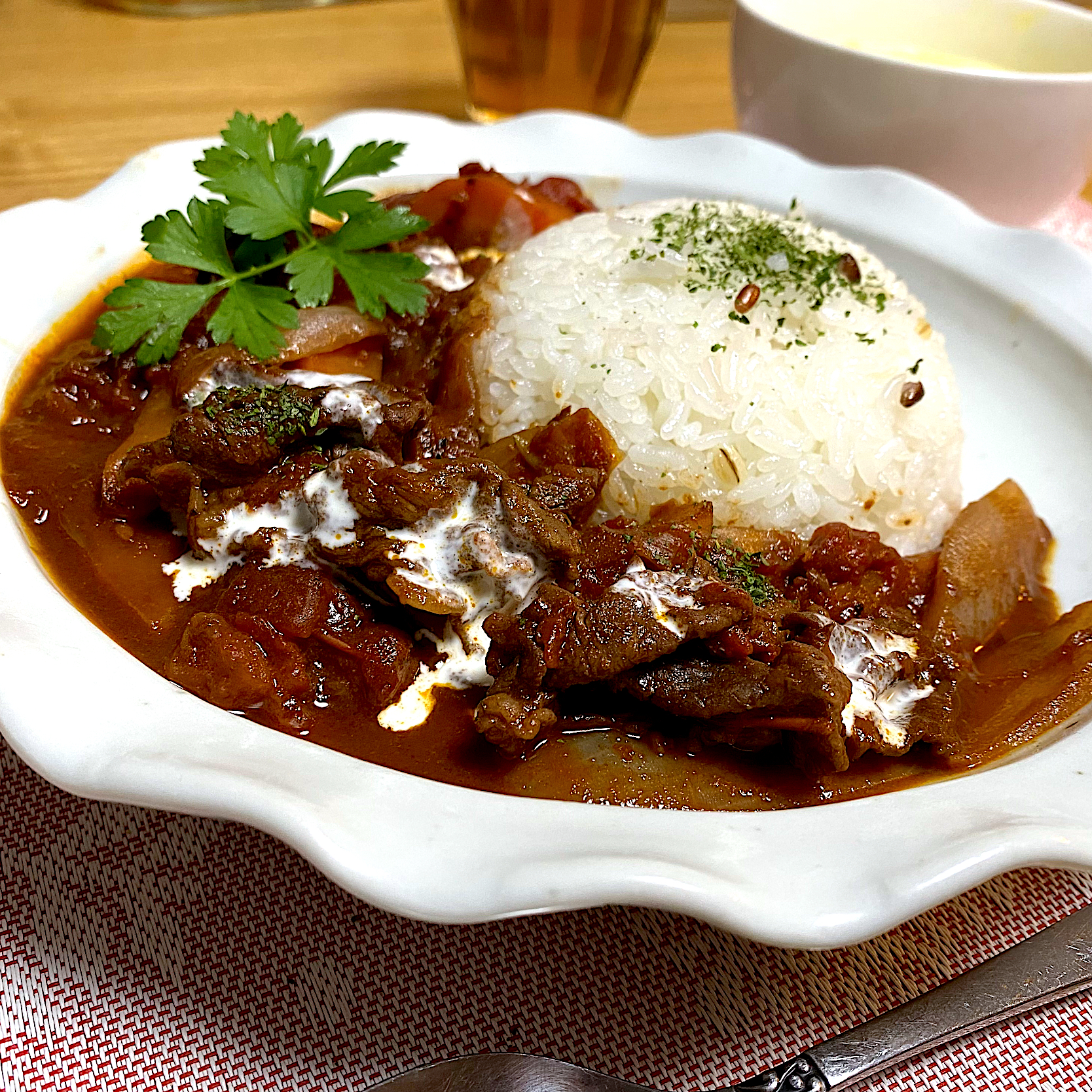 甘酒を使って、ビーフストロガノフ