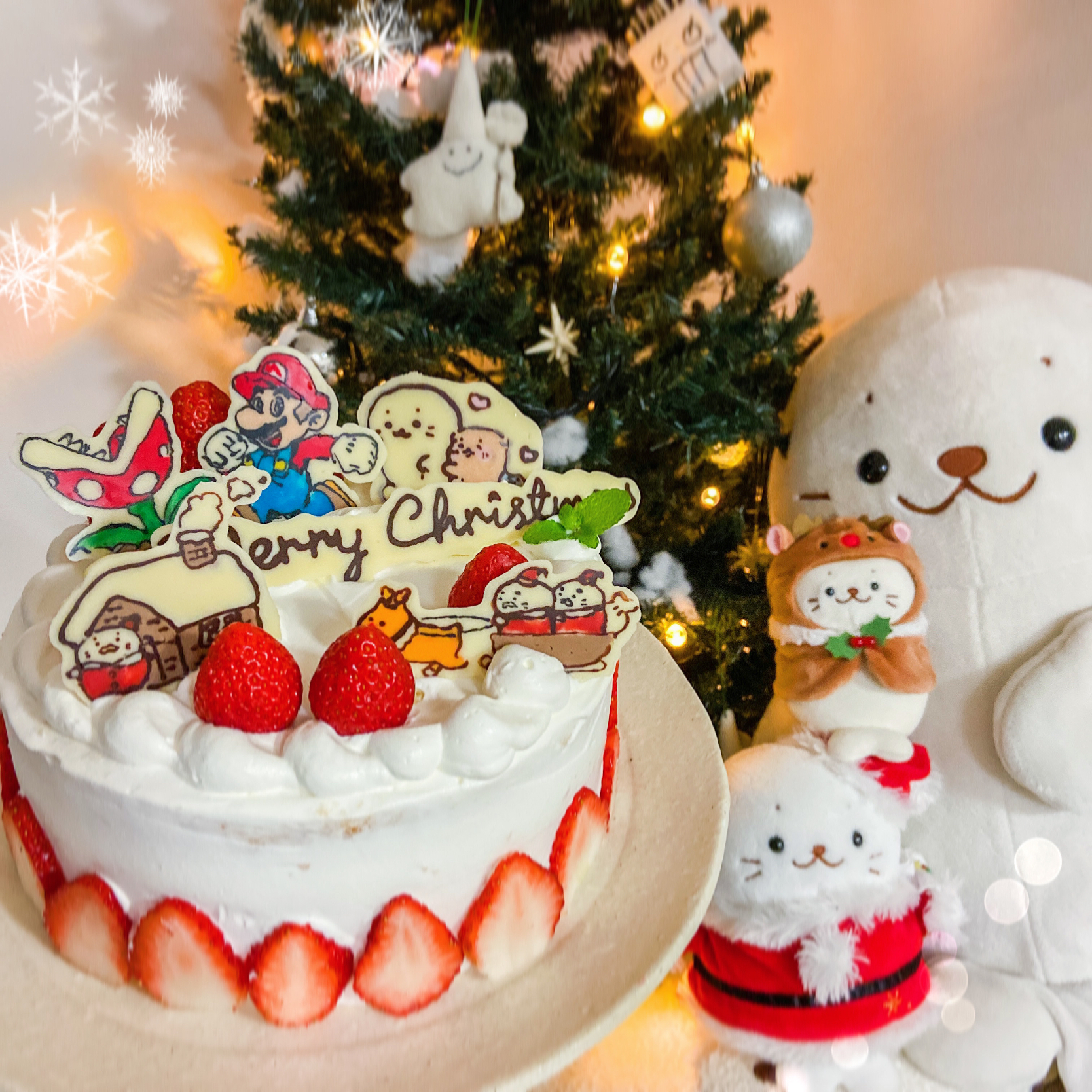 娘が作るクリスマスケーキ🎂🎄