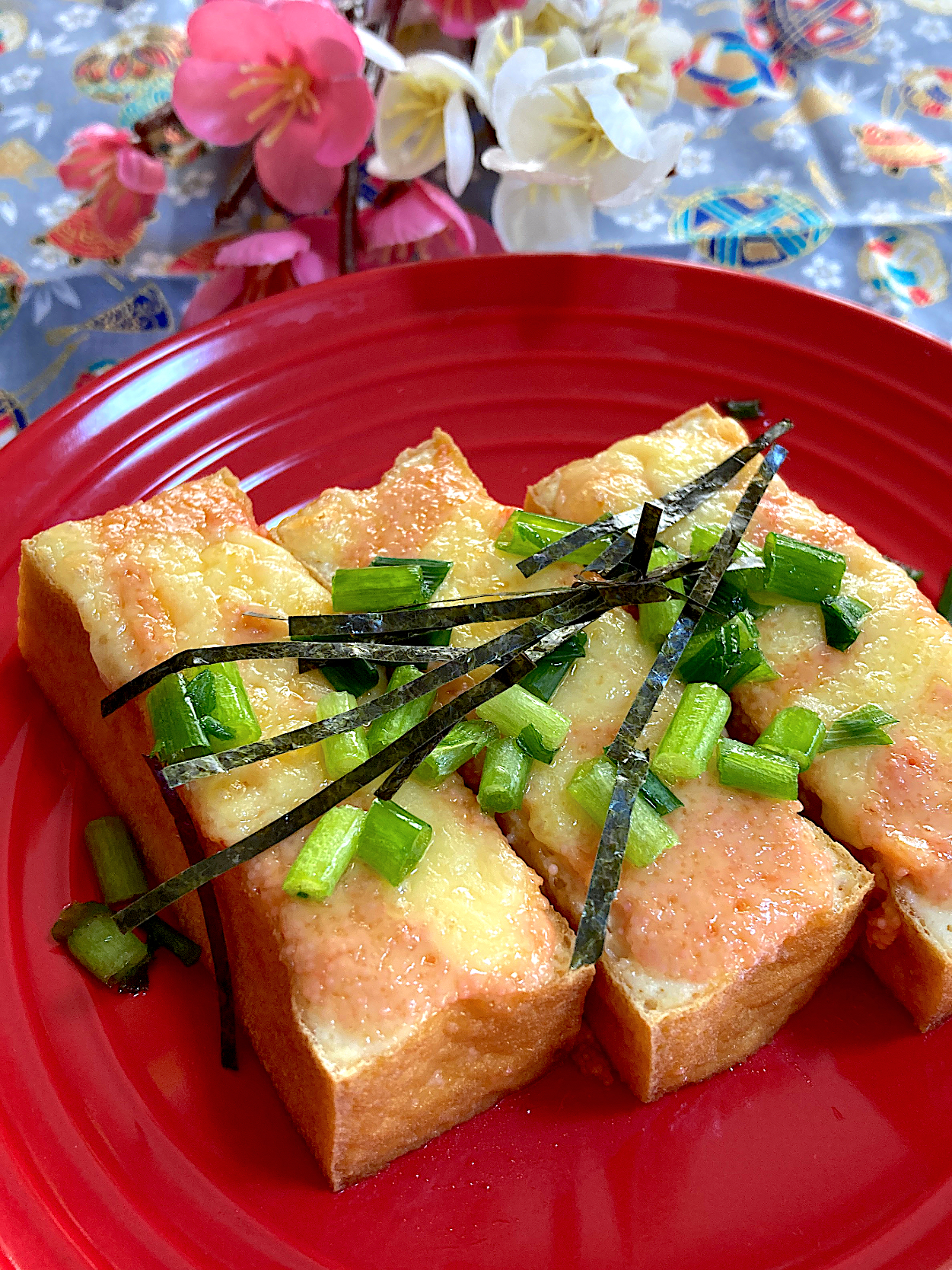 厚揚げの明太マヨチーズ焼き🧀