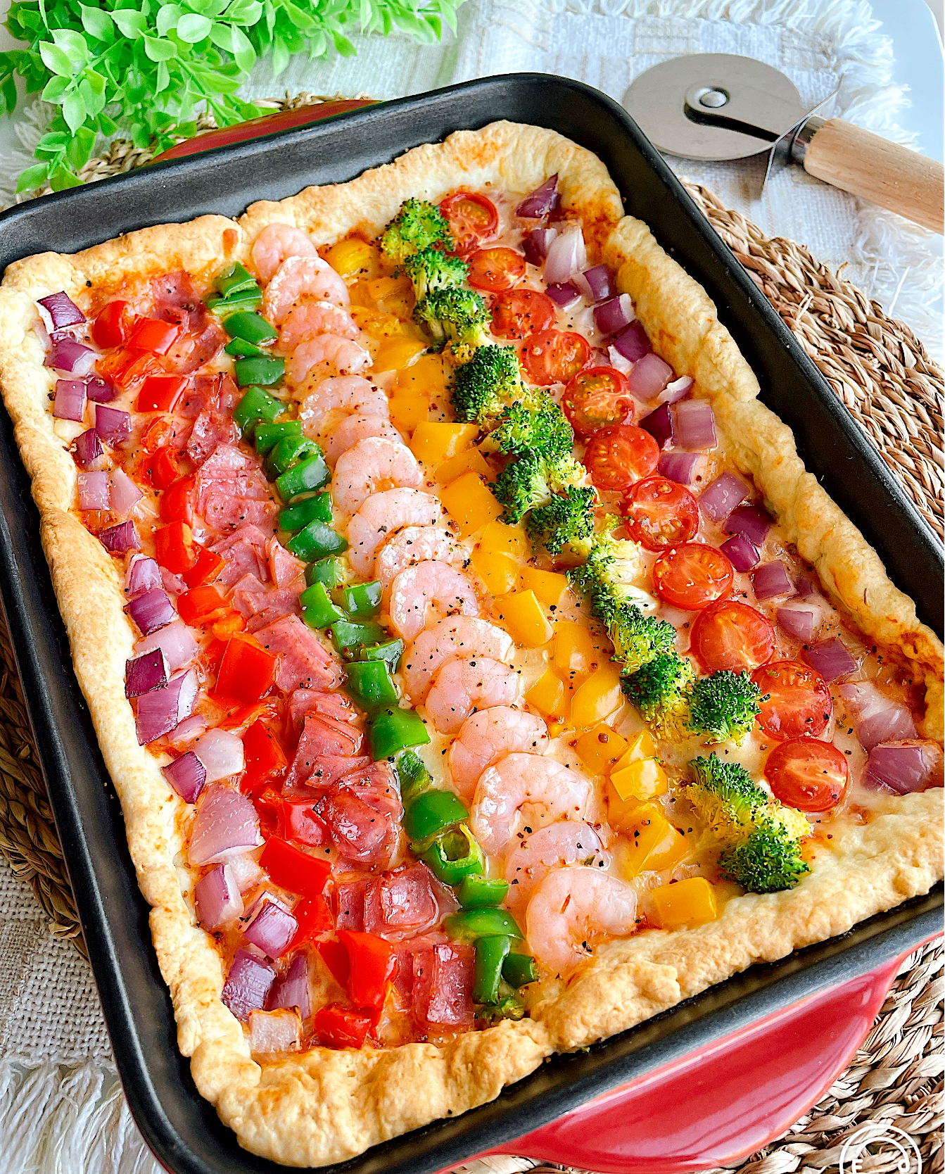 🌈ホットケーキミックスで作る《カラフルピザ》