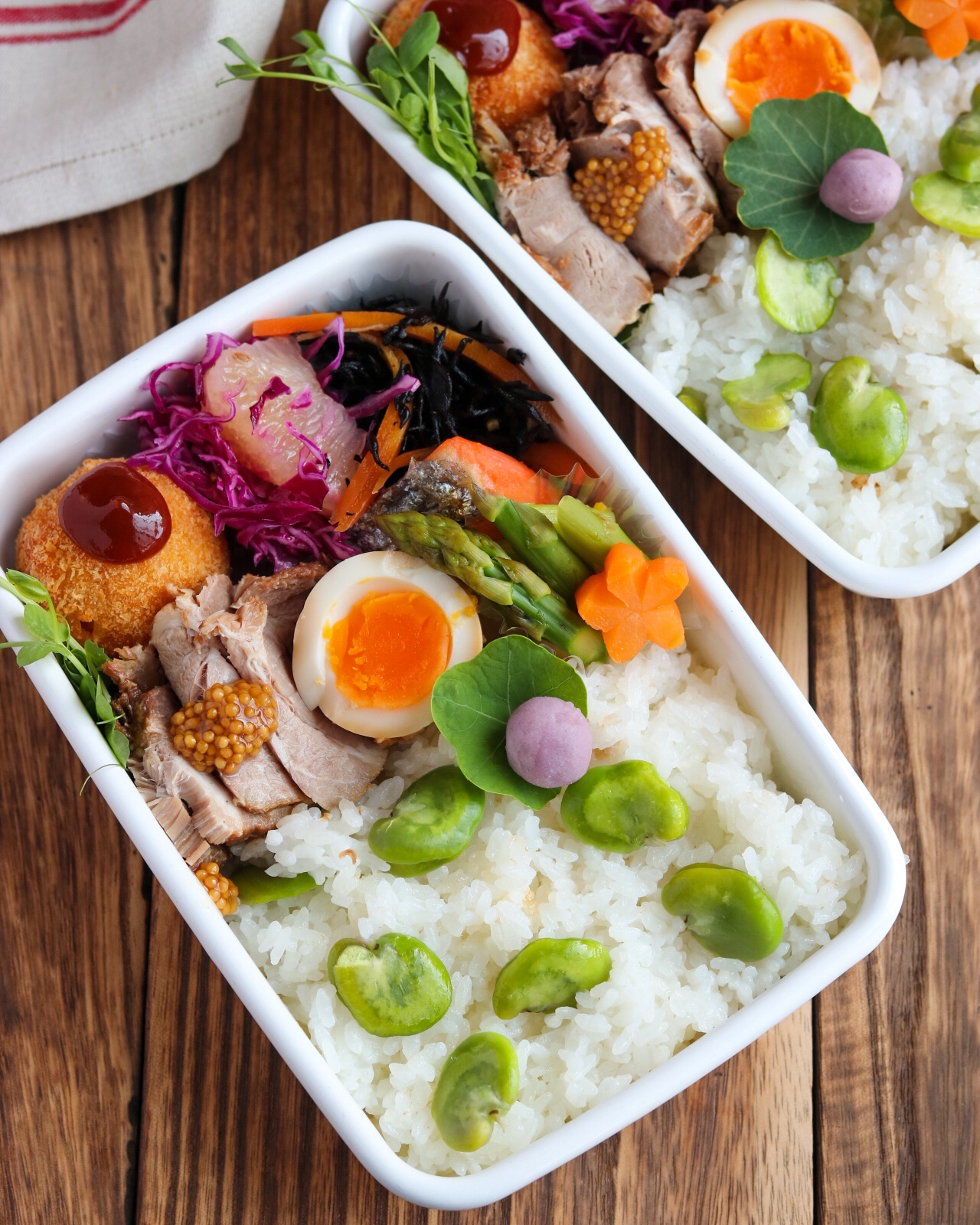 そら豆ご飯弁当