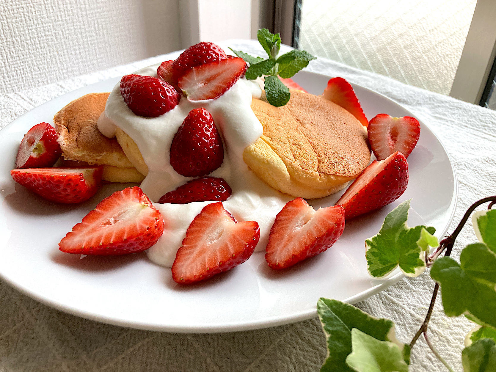 ＊幸せ♡スフレパンケーキ🥞🍓＊