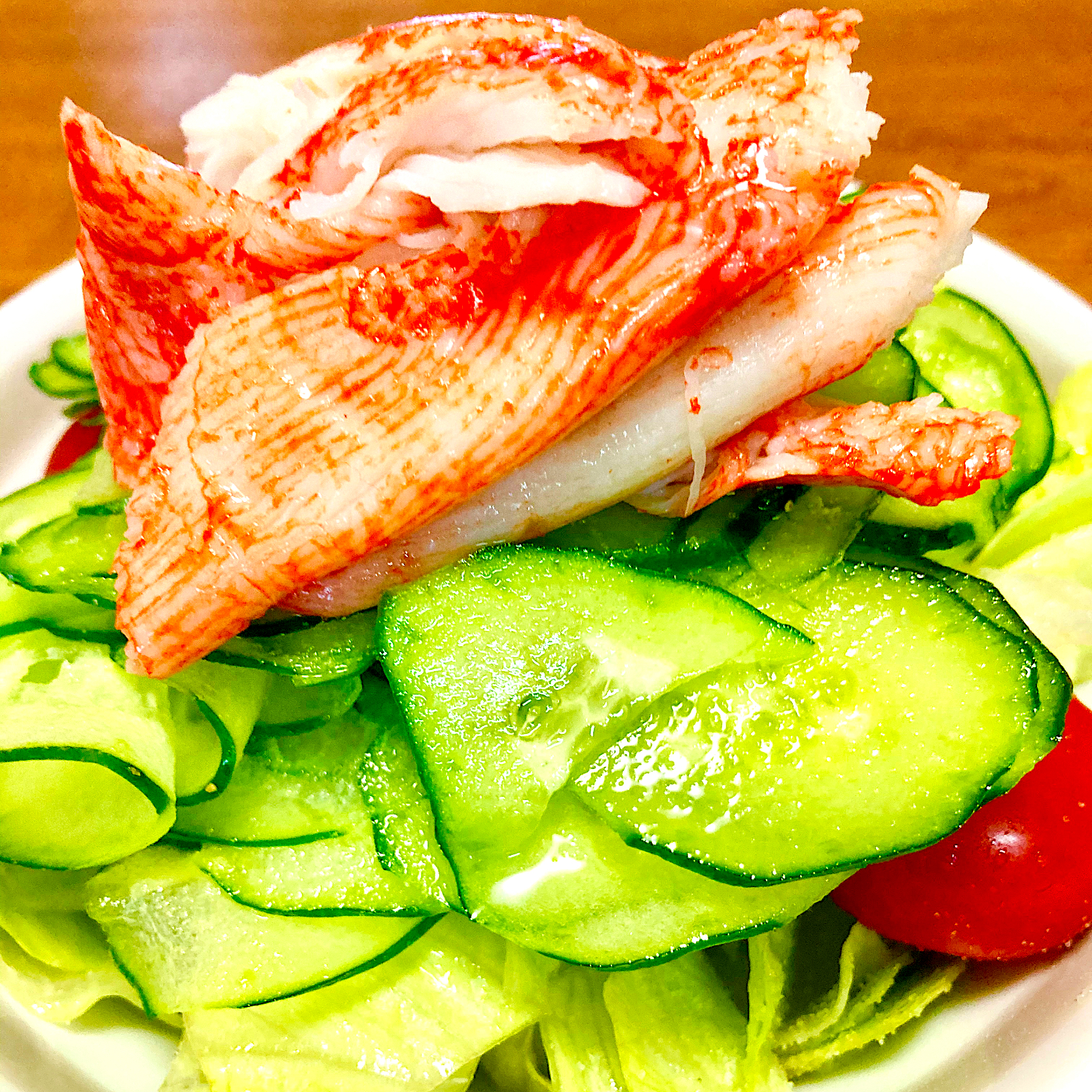 カニカマサラダ🥗今日は良い天気でした✨