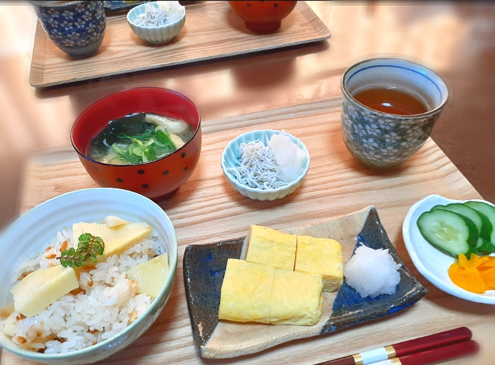 休日の春爛漫朝ごはん🌄