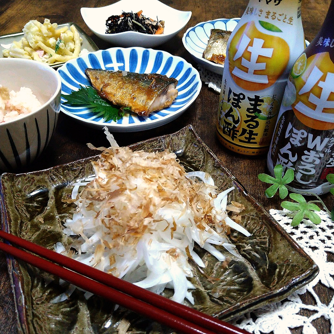 新玉ねぎスライス〜🧅まる生ポン酢でいただきました🎵