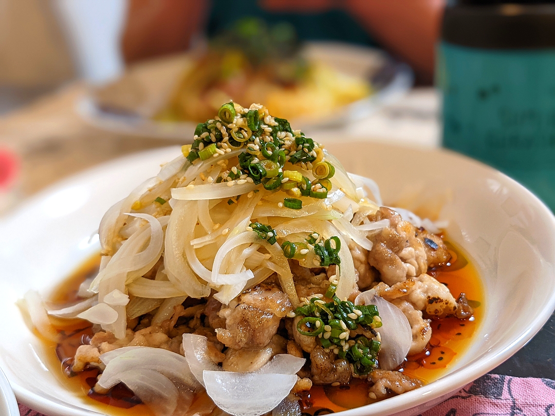 新玉ねぎと豚肉のポン酢あえ☆*°