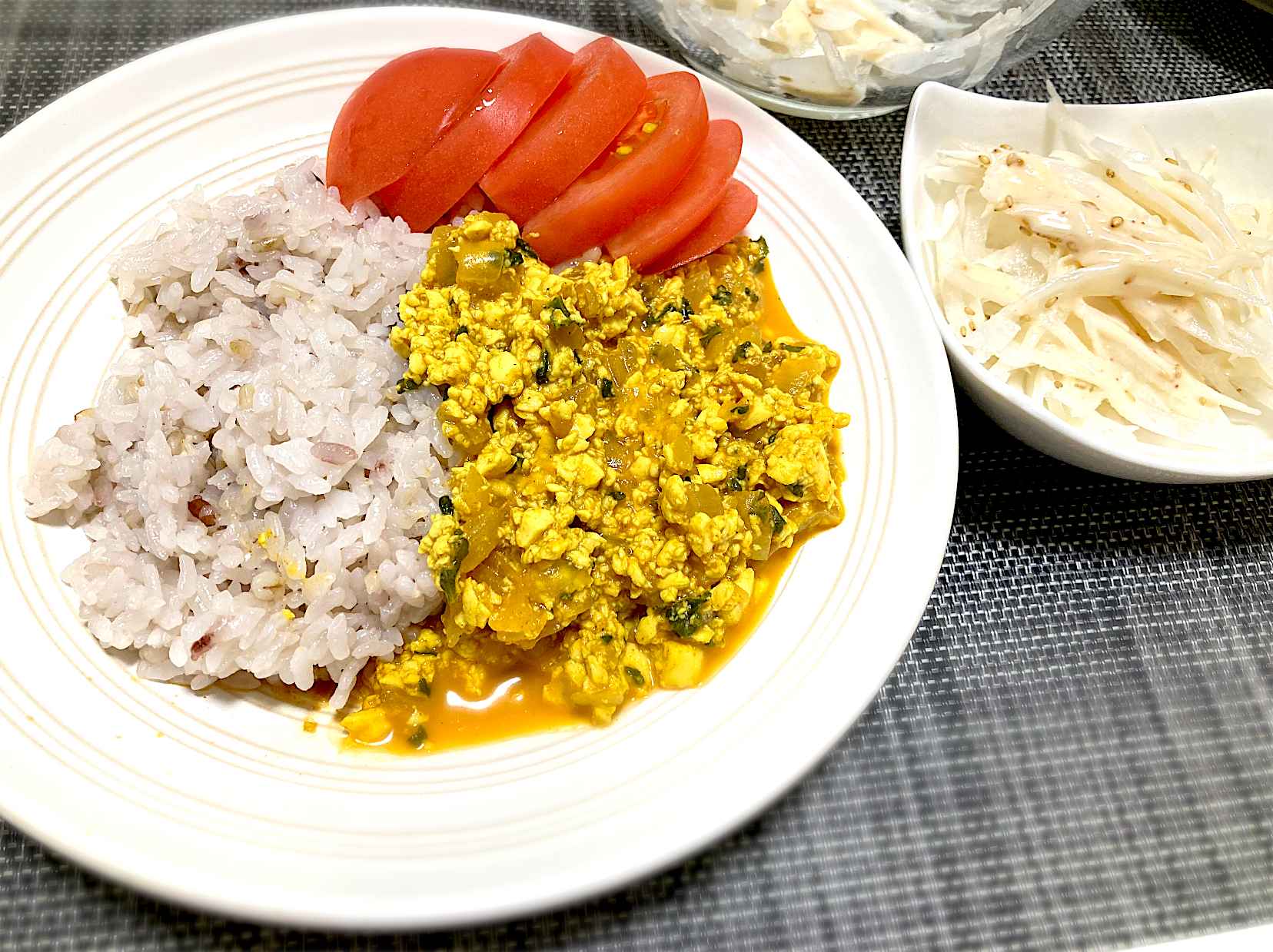 豆腐のカレー炒めライス🍛