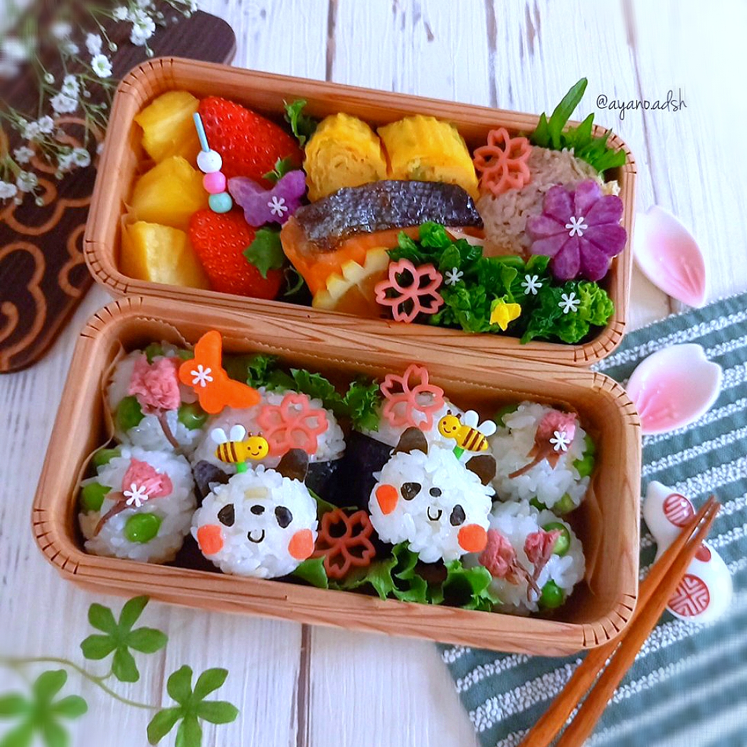 🐼🐼パンダさんのお花見弁当🌸🌸