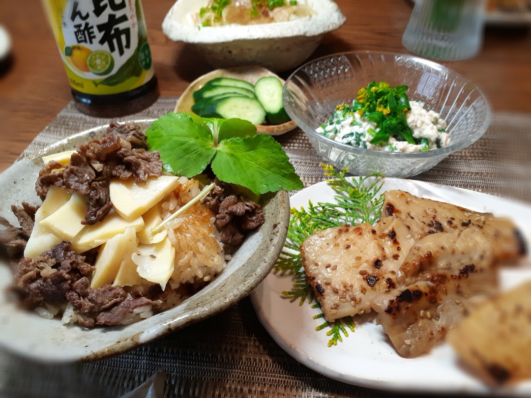 筍ご飯のある食卓🍀